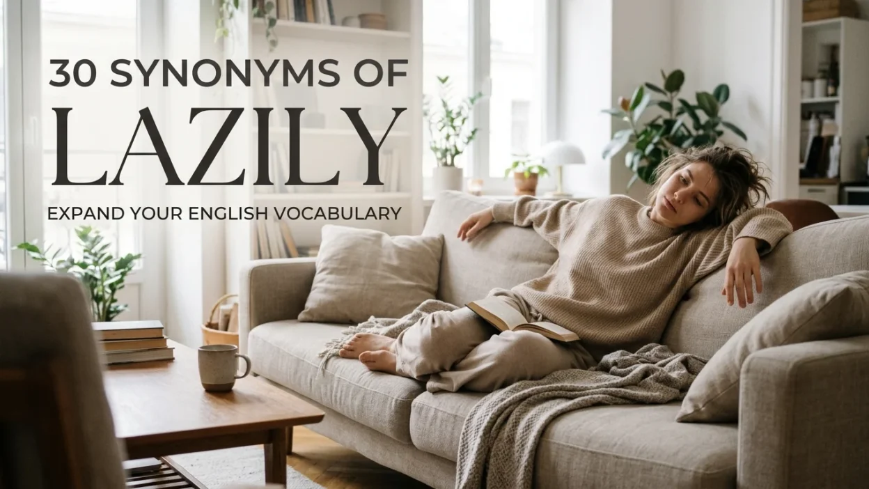 Synonyms of Lazily