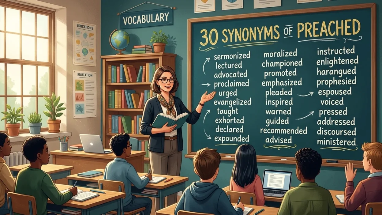 Synonyms of Preached:
